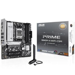 Asus Prime B840M-A WiFi-CSM Motherboard, AMD Ryzen 9000 & 8000 & 7000 Series Desktop Processors 4 x DIMM Slots, Max. 192GB, DDR5