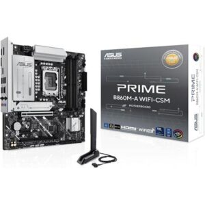 Asus Prime B860M-A WiFi-CSM B860 LGA 1851 microATX Motherboard, DDR5, PCIe 5.0, Two M.2 Slots, Wi-Fi 6E, 2.5Gb Ethernet, USB Type-C, DisplayPort, HDMI, and M.2 Heatsink for Optimal Performance