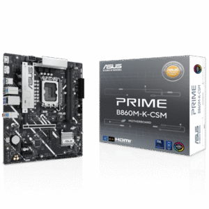 Asus Prime B860M-K-CSM B860 LGA 1851 microATX Motherboard, Intel Core Ultra Series 2 Ready, Advanced AI PC-Ready, 6+1+1+1 Power Stage, DDR5, PCIe 5.0, Thunderbolt 4 USB Type-C, 2x M.2, 2.5Gb