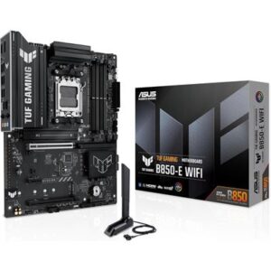Asus Tuf Gaming B850-E Wifi AMD AM5 B850 ATX Motherboard, DDR5, PCIe 5.0 Ready, M.2 Slots x3, Wi-Fi 6E, 2.5Gb Ethernet, DisplayPort, HDMI,USB 20Gbps Type-C, USB 10Gbps Type-C, BIOS FlashBack, AuraSync