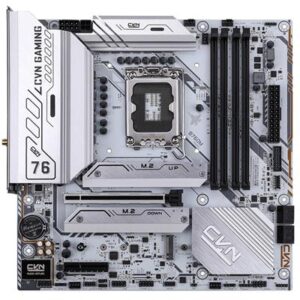 Colorful CVN B760M Frozen Wifi V20 Motherboard - Supports Intel Core 14th Gen CPUs, 12+1 Phases Digital VRM, up to 6800MHz DDR5 (OC), 3x PCIe 4.0 M.2, GbE LAN, USB 3.2 Gen1