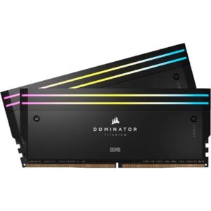 Corsair Dominator Titanium RGB 96GB (2x48GB) 6400MHz CL32 DDR5 RAM Intel XMP iCUE Compatible Computer Memory - Black