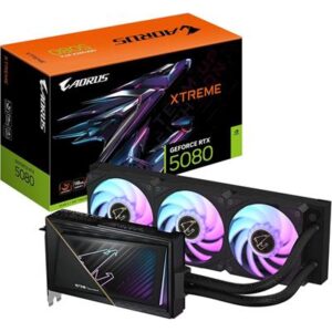 Gigabyte Aorus GeForce RTX 5080 Xtreme Waterforce 16G Graphics Card - 16GB GDDR7, 256 Bit, PCI-E 5.0, 2805MHz Core Clock, 3 x DP 2.1a, 1 x HDMI 2.1b, NVIDIA DLSS 4