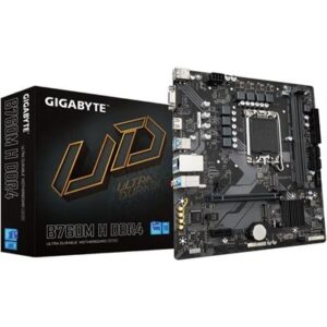 Gigabyte B760M H DDR4 Motherboard - Supports Intel Core 14th Gen CPUs, 6+1+1 Phases Digital VRM, up to 3200MHz DDR4 (OC), 2xPCIe 4.0 M.2, GbE LAN, USB 3.2 Gen1