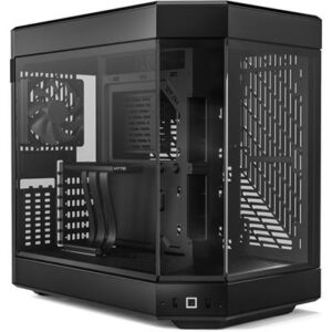 Hyte Y60 Modern Aesthetic Dual Chamber Panoramic Tempered Glass Mid-Tower ATX Computer Gaming Case with PCIE 4.0 Riser Cable Included - Pitch Black