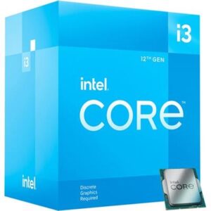 Intel Core 12th Gen i3-12100F Desktop Processor, Featuring PCIe Gen 5.0 & 4.0 Support, DDR5 and DDR4 Support, Discrete Graphics Required