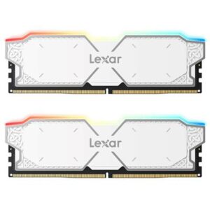 Lexar Thor RGB 32GB (2x16GB) 6000MHz CL38 DDR5 RAM Kit, DRAM 288-Pin UDIMM Desktop Memory, DDR5 High-Performance Gaming Computer Memory for Intel XMP 3.0/AMD EXPO, On-Die ECC, 1.35V (White)