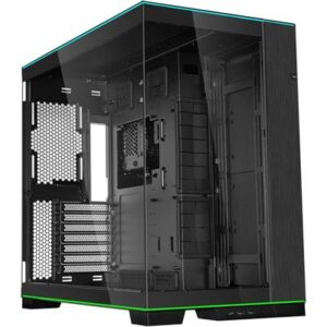 Lian Li O11D EVO RGB E-ATX Gaming Dual Chamber Case - ARGB Lighting Strips, Up to 420mm Radiator, Cable Management, Front and Side Tempered Glass Panels, Reversible Chassis, Black
