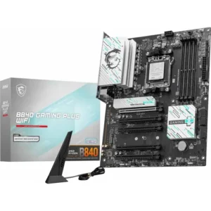 MSI B840 Gaming Plus WiFi Motherboard, ATX - Supports AMD Ryzen 9000/8000 / 7000 Processors, AM5 - DDR5 Memory Boost 8000+ MT/s (OC), PCIe 4.0 x16, M.2 Gen4, Wi-Fi 7, 2.5G LAN