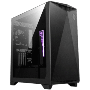 MSI MPG GUNGNIR 300P Airflow Mid-Tower PC Case - E-ATX Capacity, 4x 120 mm Fans, 3x Aux. Fans, PCIe 4.0 Riser Cable, Vertical GPU Support & Stand, Dust Filters, Cable Routing, USB Type-C (20Gbps)