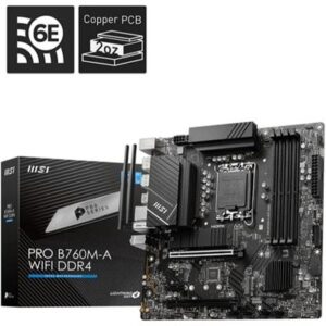 MSI Pro B760M-A Wifi DDR4 Intel 12/13/14th Gen microATX Motherboard
