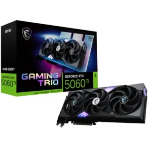 MSI Gaming RTX 5060 Ti 16G Gaming Trio OC Graphics Card (16GB GDDR7, 128-bit, Extreme Performance: 2662 MHz, DisplayPort x 3 2.1a, HDMI 2.1b, NVIDIA Blackwell Architecture)