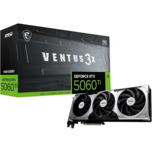 MSI Gaming RTX 5060 Ti 16G Ventus 3X OC Graphics Card (16GB GDDR7, 128-bit, Extreme Performance: 2617 MHz, DisplayPort x 3 2.1a, HDMI 2.1b, NVIDIA Blackwell Architecture)
