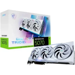 MSI RTX 5070 12G Gaming Trio OC White Graphics Card (12GB GDDR7, 192-bit, Extreme Performance: 2625 MHz, DisplayPort x3 2.1a, HDMI 2.1b, NVIDIA Blackwell Architecture)