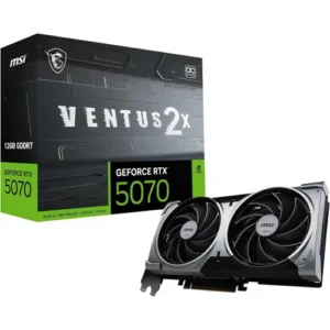 MSI Gaming RTX 5070 12G Ventus 2X OC Graphics Card (12GB GDDR7, 192-bit, Extreme Performance: 2557 MHz, DisplayPort x3 2.1a, HDMI 2.1b, NVIDIA Blackwell Architecture)