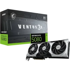 MSI NVIDIA GeForce RTX 5080 16G Ventus 3X OC Plus Graphics Card - 16GB GDDR7 (30 GB/s /256 Bits), PCIe 5.0 - Triple Fan (3 x TORX 5.0 Fans), HDMI 2.1b, DisplayPort 2.1b