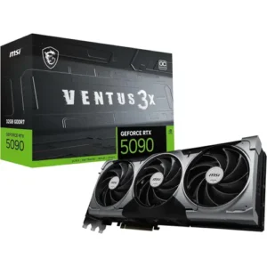 MSI Gaming RTX 5090 32G Ventus 3X OC Graphics Card (32GB GDDR7, 512-bit, Extreme Performance: 2452 MHz, DisplayPort x3 2.1a, HDMI 2.1b, NVIDIA Blackwell Architecture)