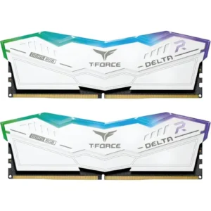 TeamGroup T-Force Delta RGB 64GB (2x32GB) 6000MHz (6000MT/s) CL38 White DDR5 Desktop Gaming Memory, Metal Heatsink, ARGB Sync, ECC, XMP 3.0/EXPO, Compatible With Intel/AMD CPU, High Performance Low Latency RAM
