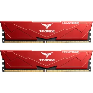 TeamGroup T-Force Vulcan 64GB (2x32GB) 6000MHz (PC5-48000) CL38 DDR5 Intel XMP 3.0 & AMD Expo Compatible Desktop Memory Ram Red