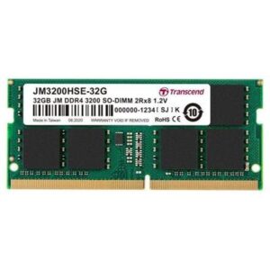 Transcend JetFlash 32GB (1x32GB) 3200MHz C22 DDR4 SO-DIMM Laptop Memory