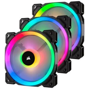 Corsair LL120 RGB 120mm Dual Light Loop LED PWM Fan - 3 Fan Pack with Lighting Node Pro