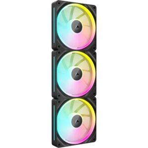 Corsair iCUE Link LX120 RGB 120mm PWM Fans Triple Pack – Dual Light Loops, Includes iCUE Link System Hub, CORSAIR AirGuide Technology – Black