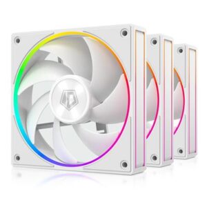 ID-Cooling AF-127-ARGB-W Trio 120mm Case Fan - 3 Pack - White